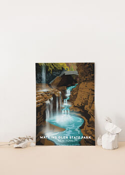 Watkins Glen USA Travel Poster Art Print, 2 of 8