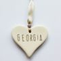 A Personalised Ceramic Hanging Heart Decoration, thumbnail 3 of 5