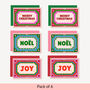 Pack Of Six Colourful Retro Christmas Cards, thumbnail 6 of 8