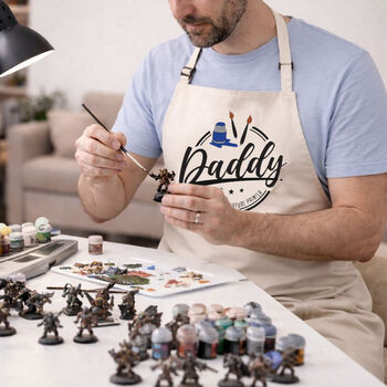Personalised Daddy Apron Miniature Painting, 2 of 3