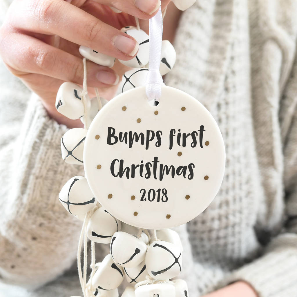 bumps first christmas metallic spot tree decoration by parsy card co