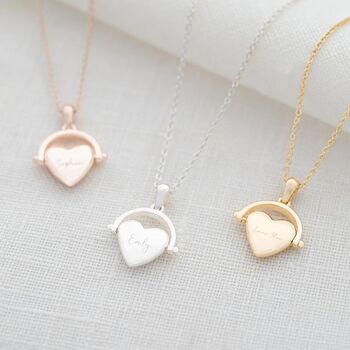 Heart Spinner Personalised Name Necklace, 2 of 9