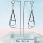 Hammered Silver Triple Triangular Drop Earrings, thumbnail 4 of 5
