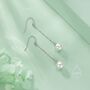 Mother Of Pearl Drop Hook Earrings In Sterling Silver, thumbnail 4 of 11