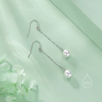 Mother Of Pearl Drop Hook Earrings In Sterling Silver, 4 of 11