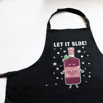 'Let It Sloe' Funny Christmas Apron, 3 of 5