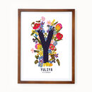 Personalised Initial Letter Y Eco Art Print By Studio Noodles ...