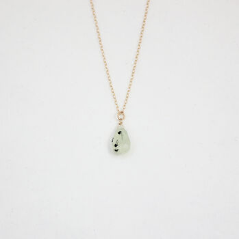 Gold Filled Prehnite Drop Necklace, 6 of 7