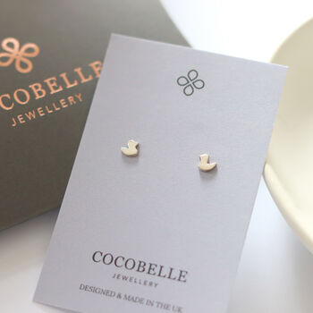 Silver Duck Stud Earrings, 4 of 6
