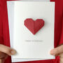 Personalised Anniversary Origami Heart Card, thumbnail 4 of 4
