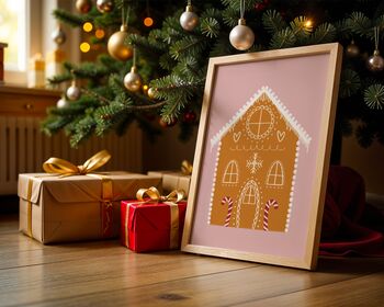 Gingerbread House Kids’ Christmas Art Print, 4 of 7