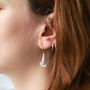 Sterling Silver Dove Drop Earrings, thumbnail 2 of 8