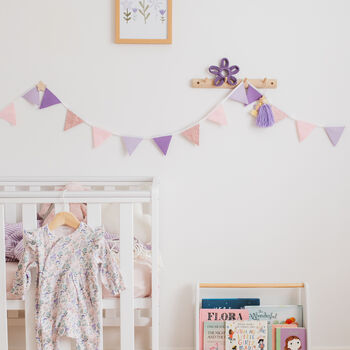 Lilac And Pink Bunting For Girl's Bedroom, 3 of 6