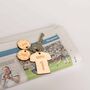 Personalised Wooden Football Sports T Shirt Child Family Tag Keyring, thumbnail 4 of 6