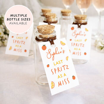 Last Spritz Hen Party Favours Personalised Shot Bottle Party Bag Filler, 5 of 7