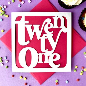 Papercut 21st Birthday Card, 2 of 4