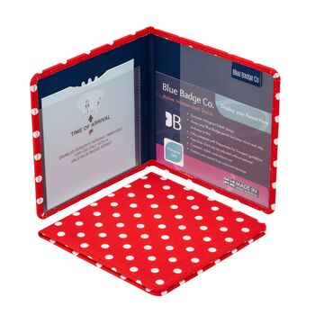 Blue Badge Parking Permit Wallet In Spotty Red, 7 of 7