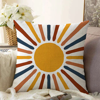 Multicoloured Sun Themed Soft Cushion Cover, 2 of 4