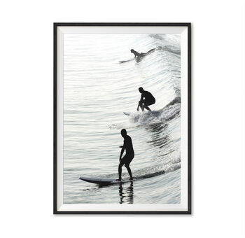 Black And White Surfers Unframed Poster, 2 of 5