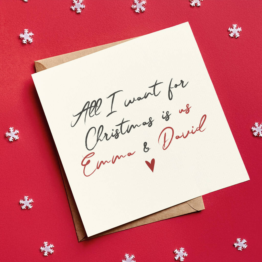 All I Want For Christmas Is Us Personalised Card, 1 of 4