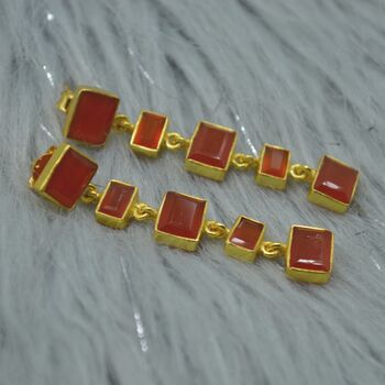 Orange Carnelian Earrings Or Aqua Chalcedony Earrings, 3 of 12