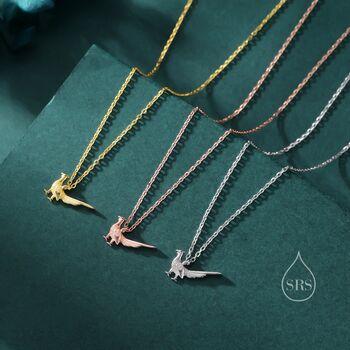 Extra Tiny Pheasant Pendant Necklace In Sterling Silver, 2 of 12