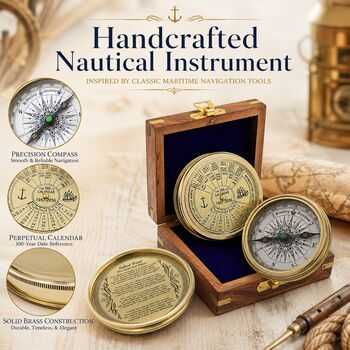 Personalised 100 Year Brass Calendar Compass, 5 of 12