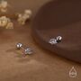 Sterling Silver Moonstone Planet Screw Back Earrings, thumbnail 3 of 11