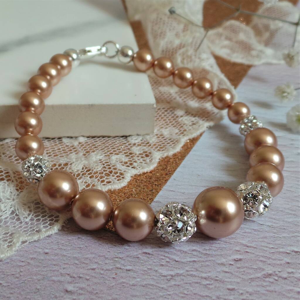 ella rose gold pearl bracelet by jewellery made by me ...