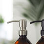 Amber Bottle With Silver Metal Pump And Stamped Label, thumbnail 6 of 6