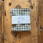 Sea Green Check Linen Snack Bag, thumbnail 1 of 5