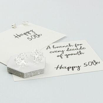 Sterling Silver 50th Tree Of Life Earrings, 4 of 12
