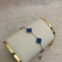 Adina Rose Gold Blue Clover Bracelet, thumbnail 2 of 6