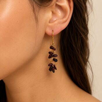 Chip Dangle Earrings, Gold Hook Statement Earrings, Handmade Boho Drop Earrings, 4 of 9