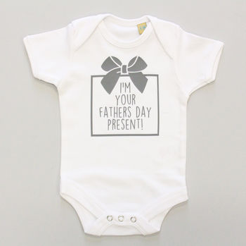 'I'm Your Father's Day Present' Baby Grow, 5 of 8
