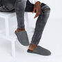 Snugtoes Mens Leather Slippers In Grey, thumbnail 1 of 6