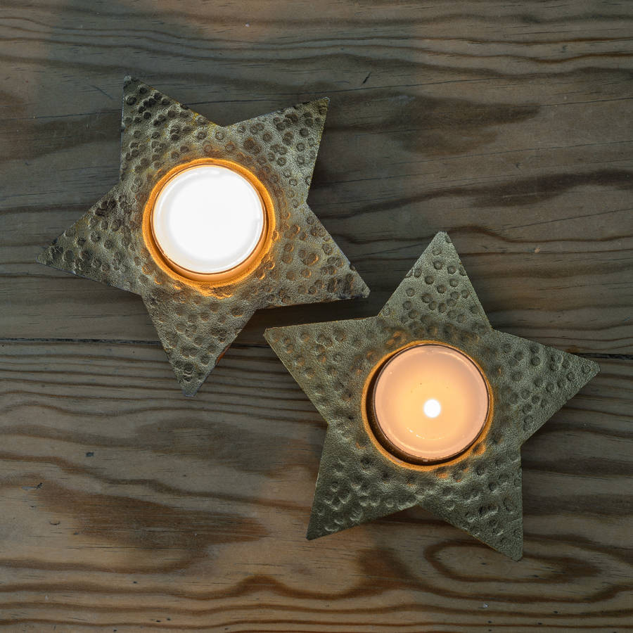 star tea light holder set by the flower studio