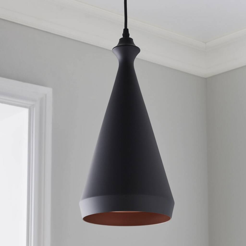 Black And Copper Hanging Pendant Light, 1 of 2