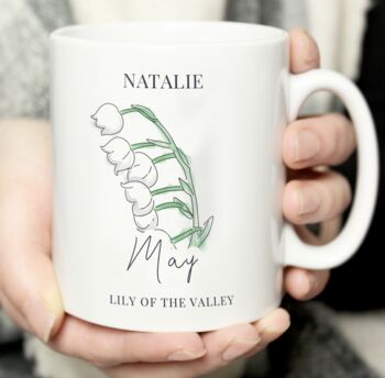 Personalised Flower Of The Month Mug, 7 of 9