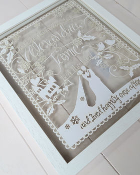 Personalised Winter Wedding Or Anniversary Papercut, 3 of 3