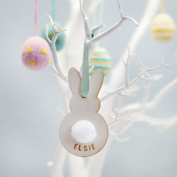 Personalised Wooden Bunny Decoration, 5 of 5