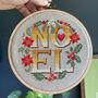 Noel A Four Letter Floral Modern Cross Stitch Kit, thumbnail 1 of 2