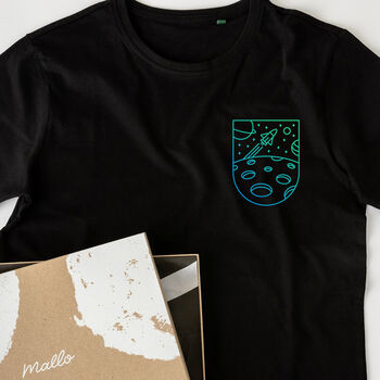 Illustrated Space Pocket Design Cotton T Shirt, 3 of 7