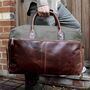 Leather And Canvas Mix Weekend Holdall, thumbnail 1 of 9