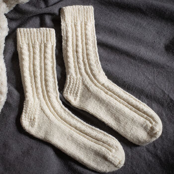 Cable Knit Socks Knitting Kit, 3 of 5