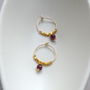Petite Red Faceted Garnet And Fair Trade Hoops, thumbnail 2 of 9