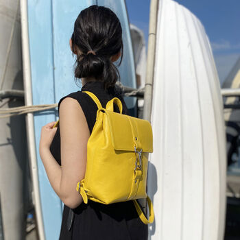 Handcrafted Small Yellow Backpack, 2 of 8