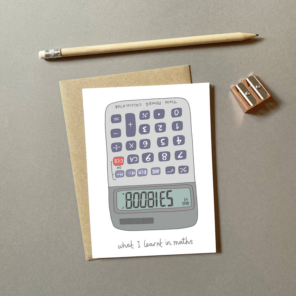 Boobies Calculator Greeting Card