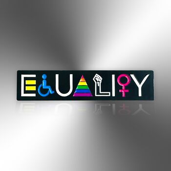 Equality Enamel Lapel Pin With Inclusive Symbols For Gender And Lgbtiqia+ Rights, 3 of 8