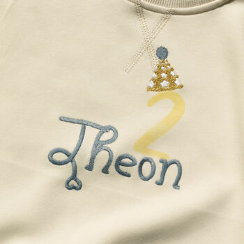 Personalised Birthday Sweatshirt With Embroidered Name And 3D Age Number, 3 of 11